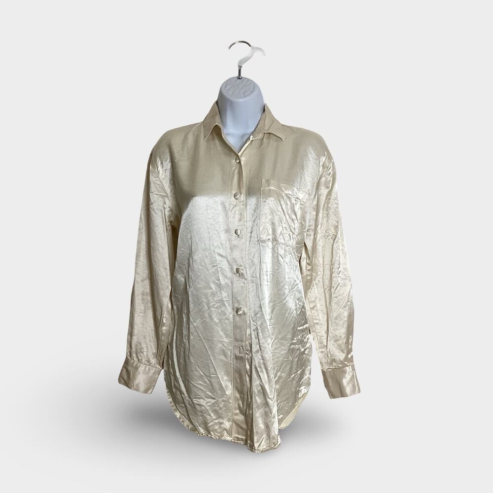 Harlow Satin Button Down
